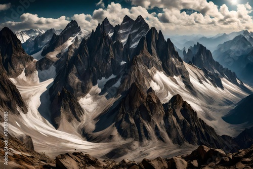 A panorama of rugged peaks, each slope and valley a testament to earth's grandeur.