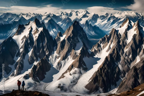 A panorama of rugged peaks, each slope and valley a testament to earth's grandeur.