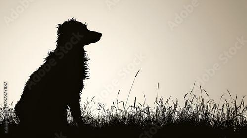 Vector silhouette of a dog, generative Ai © Zoya