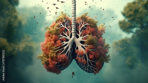 3d illustration of the world's lung forests generative ai photo