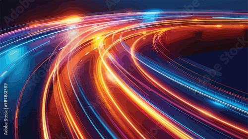 Light speed car trails with motion blur effect vector
