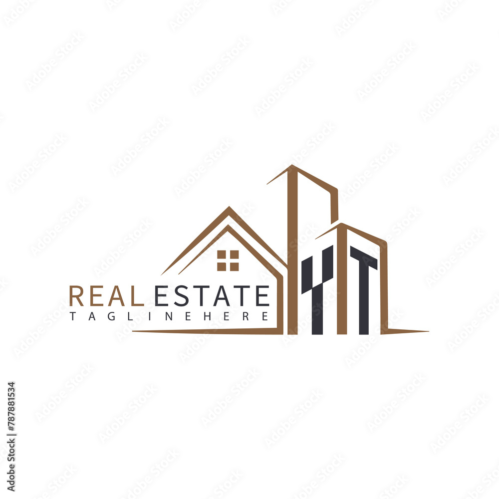 YT initial monogram logo for real estate with home shape creative design. YT initial monogram logo for real estate with home shape creative design.
