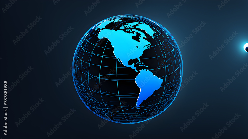 An Earth on a Solid Color Background