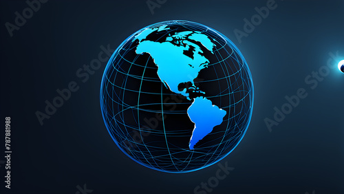 An Earth on a Solid Color Background