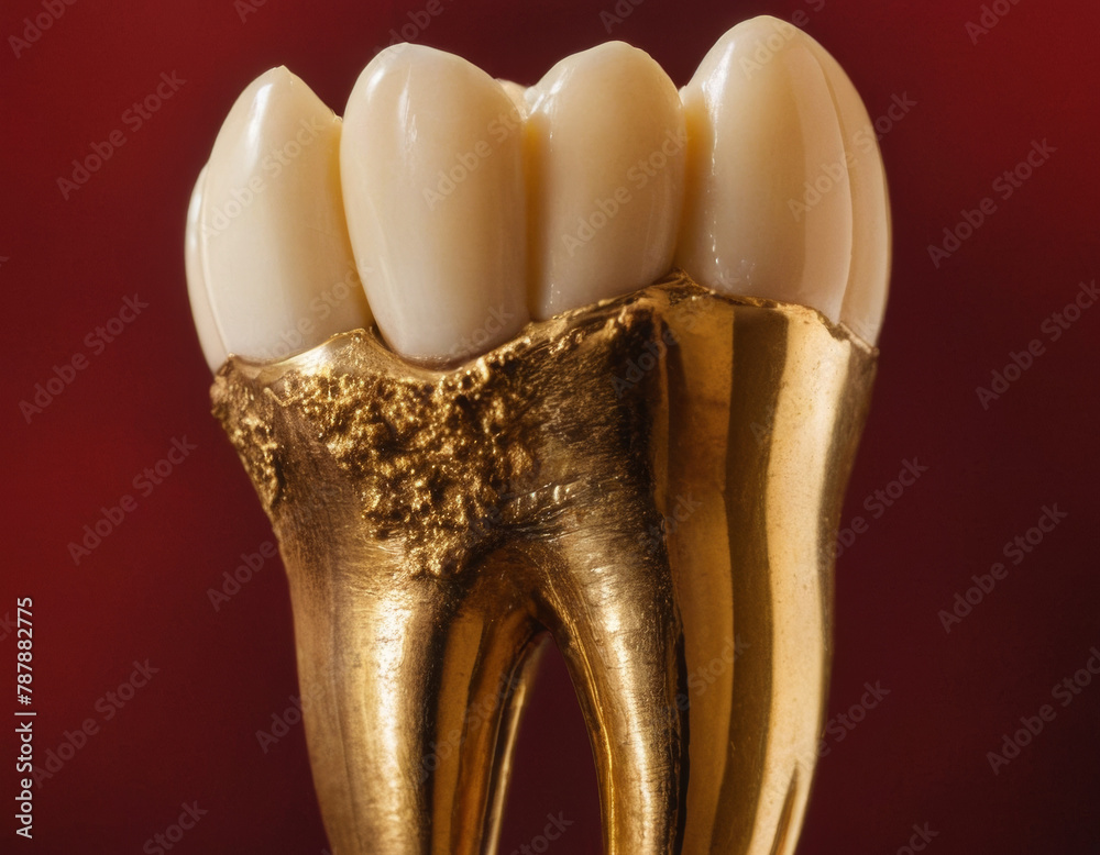 human tooth made of gold