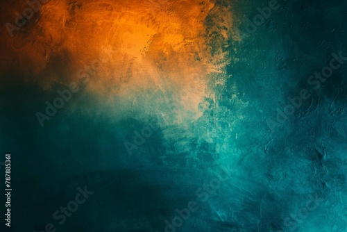 Teal orange black color gradient background, grainy texture effect, poster banner landing page backdrop design