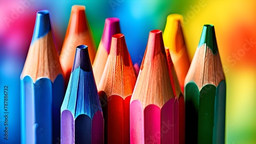 cluster of colored pencils photo