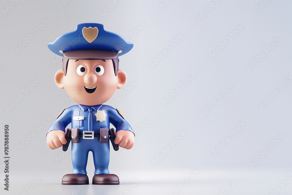 3D illustration image of a police officer 3D illustration image of a police officer