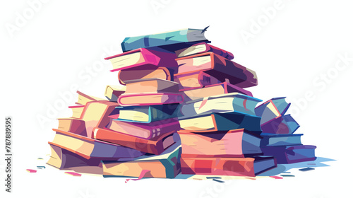 Read more books. Isolated stack of books. Pile of col