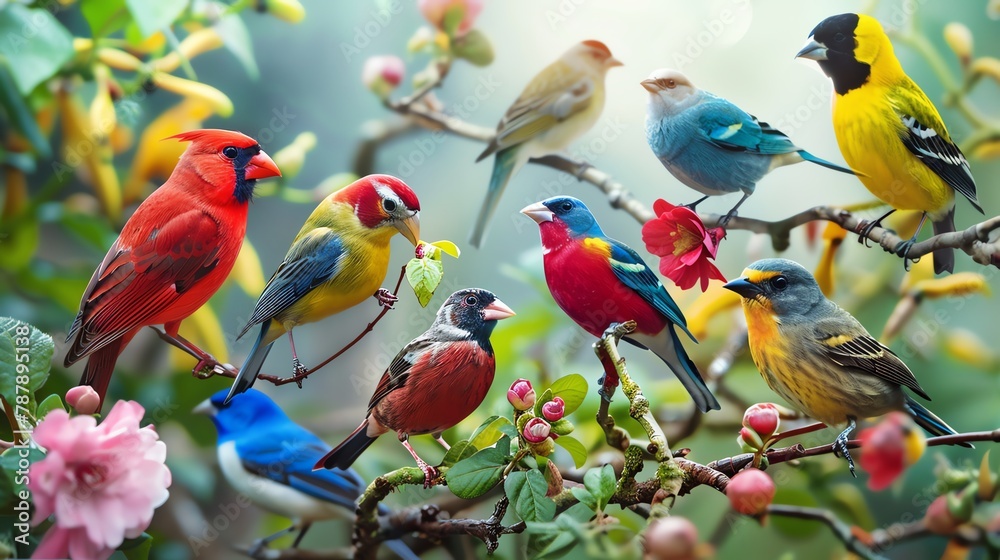 Bird Watching Design a thumbnail showcasing a variety of colorful birds ...