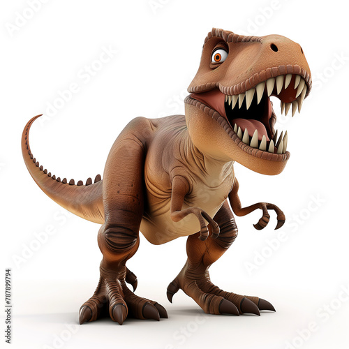 	
Tyrannosaurus rex, cartoon illustration of the dinosaur isolated on white background