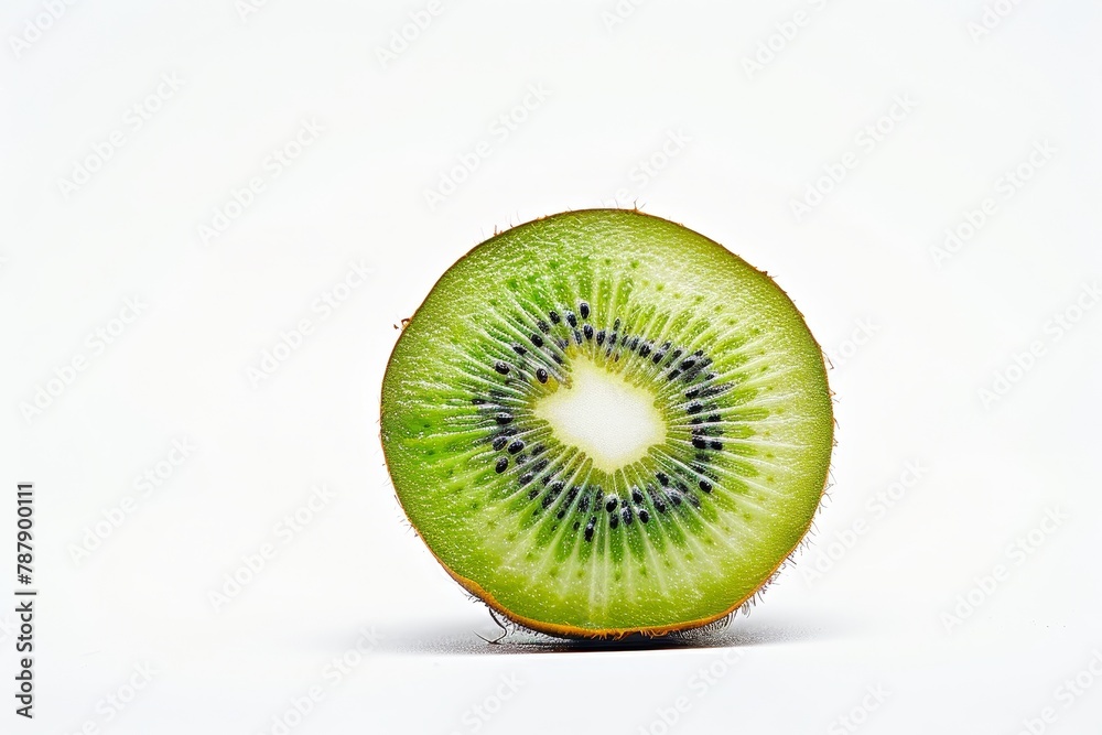 Partially ripe kiwi on white background Partially ripe kiwi on white background