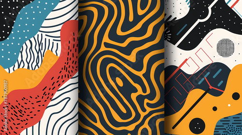 Line-based abstract pattern with bold colors