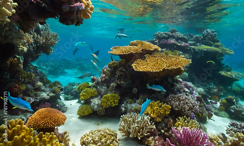 "Aquatic Symphony: Captivating 4K Tableau of Colorful Coral and Playful Sea Life"