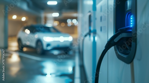 Electric Vehicle Charging in Illuminated Parking