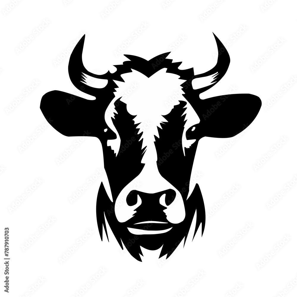 black and white cow vector logo black and white cow vector logo