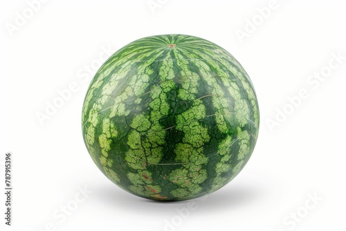 Ripe watermelon isolated on white background Full fruit with clipping path