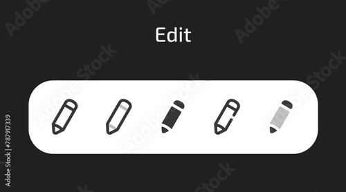 Edit icons in 5 different styles as vector	