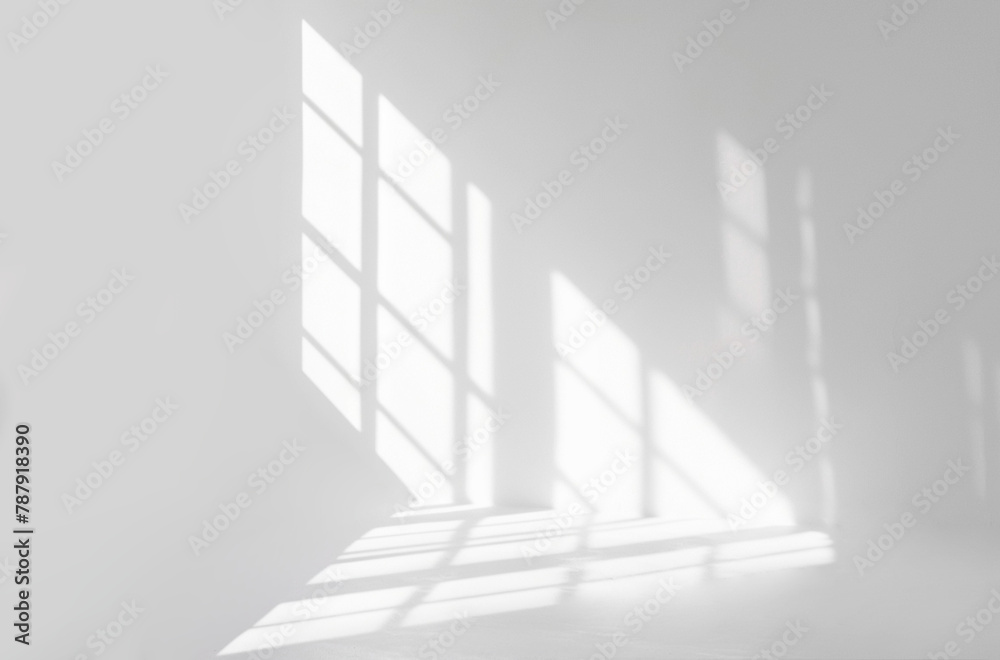 Obraz premium Mockup png, shadow overlay effect isolated on transparent background. Light and shadows from window, nature lightning for cozy interior background.