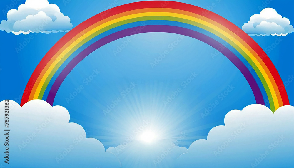 Stylized vector cartoon style image of a rainbow Stylized vector cartoon style image of a rainbow