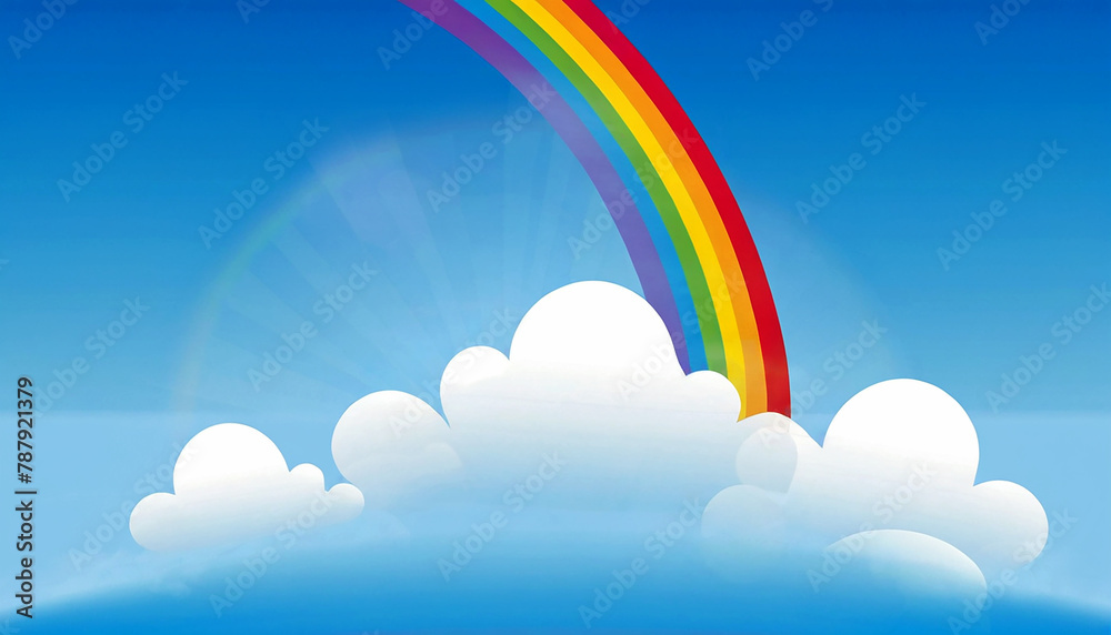 Stylized vector cartoon style image of a rainbow Stylized vector cartoon style image of a rainbow