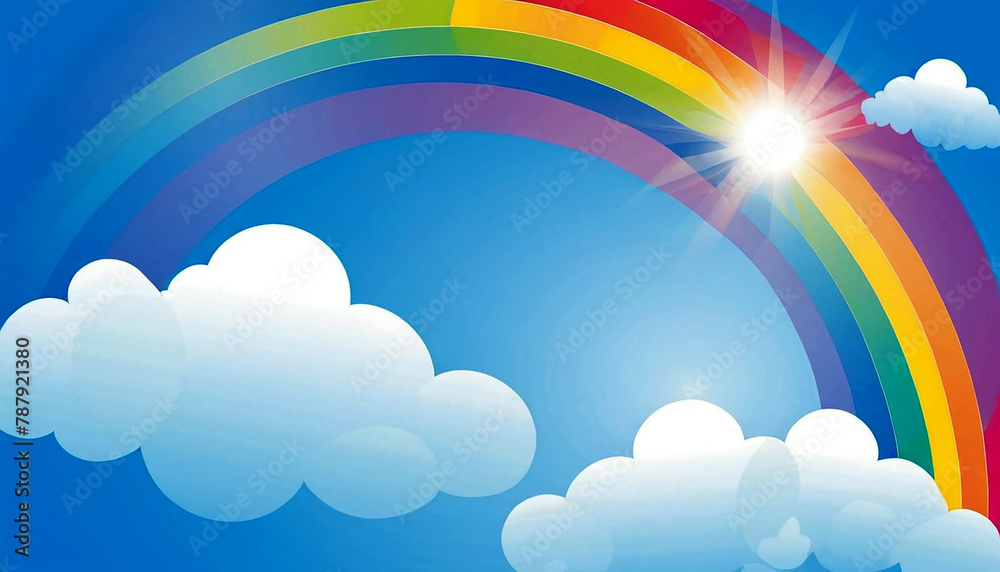Stylized vector cartoon style image of a rainbow Stylized vector cartoon style image of a rainbow