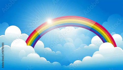 Stylized vector cartoon style image of a rainbow