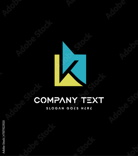 Abstract modern creative K initial logo design