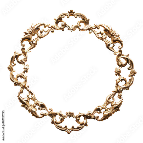 Chain of Rococo Art isolated on transparent png.