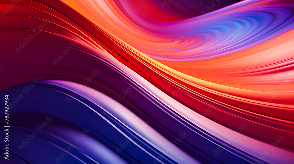 Naklejka premium Wavy background made of abstract fluid design in intense colors. Vector illustration.