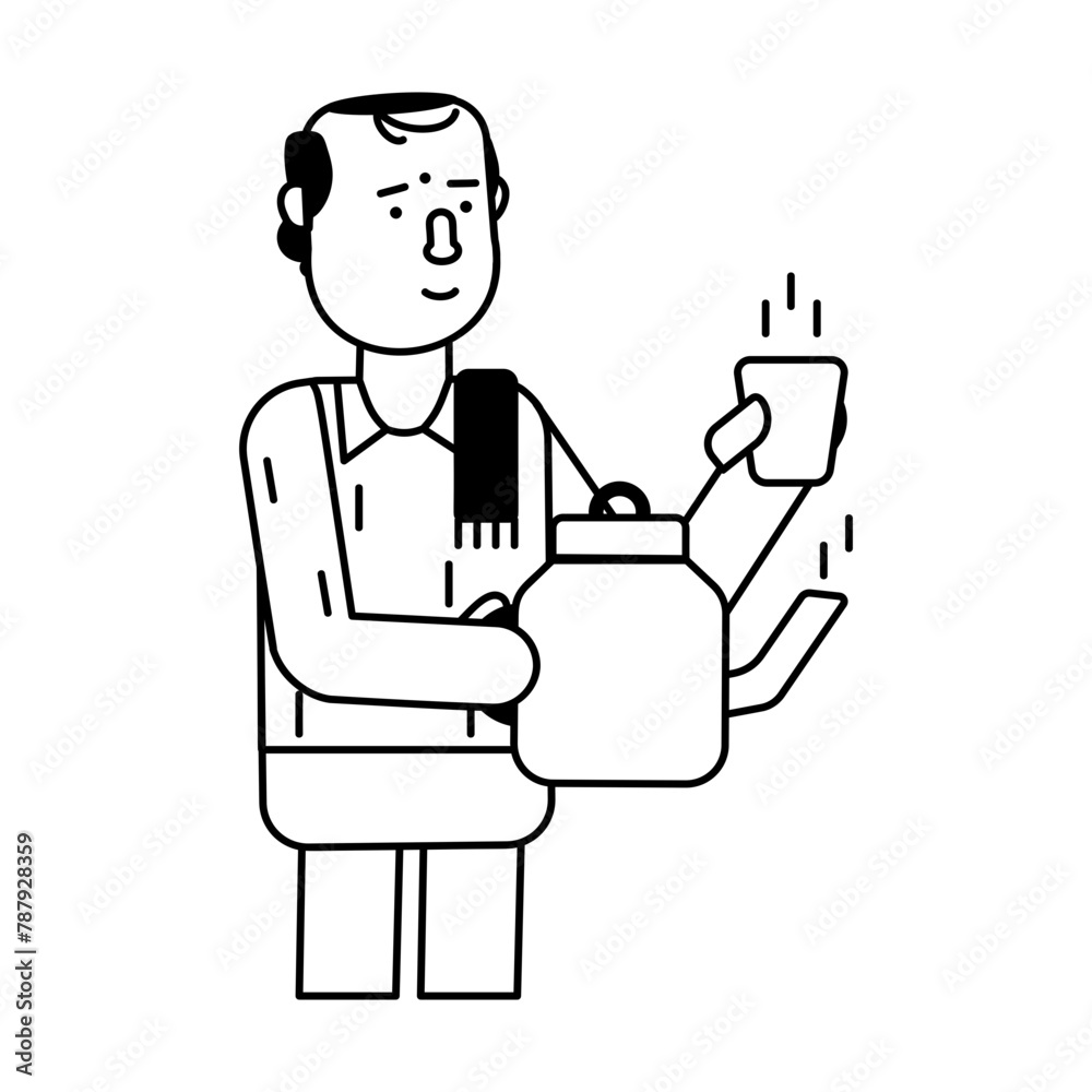 Premium glyph character icon of indian tea seller Premium glyph character icon of indian tea seller