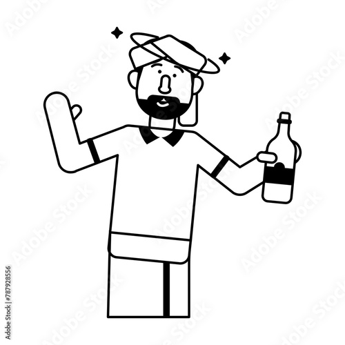 Slika na platnu This glyph icon depicting an indian drunk man