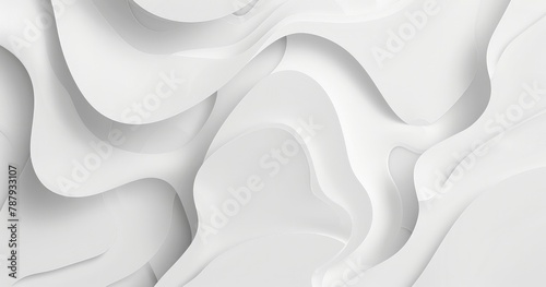 White background with abstract shapes and curves, creating an elegant minimalist design in the style of presentation or packaging template. --ar 128:67 Job ID: 9017e3a8-d493-44d0-997e-9ef2e08043c3