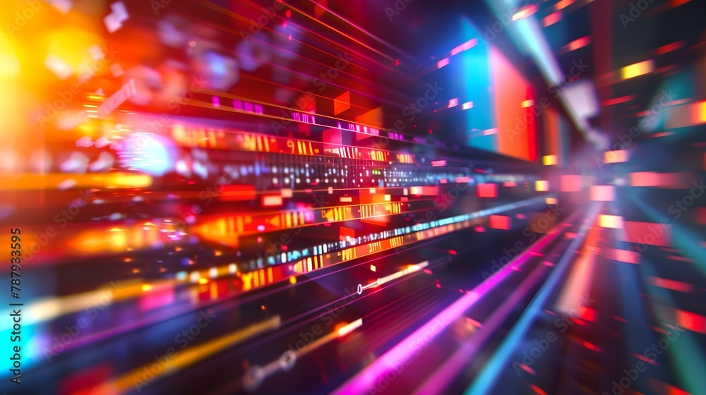 Vibrant Blur of City Lights. Dynamic Urban Speed Concept. Colorful Abstract Background. Fast-Paced Modern Life Captured in Style. AI