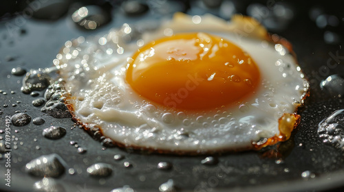 Sunny Side Up Egg with Bubbles and Bokeh