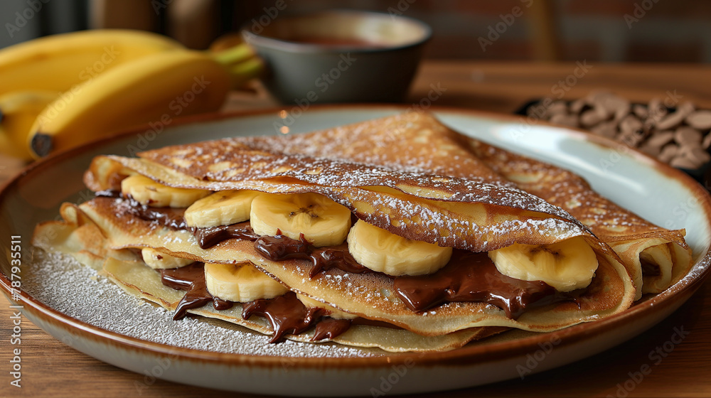 26. Chocolate-Filled Crepes: An expertly crafted crepe is filled with a generous portion of warm Nutella and freshly sliced bananas, then delicately folded and dusted with powdered 26. Chocolate-Filled Crepes: An expertly crafted crepe is filled with a generous portion of warm Nutella and freshly sliced bananas, then delicately folded and dusted with powdered