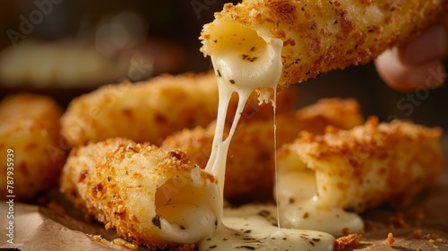 Cheesy Mozzarella Sticks Oozing with Flavor photo