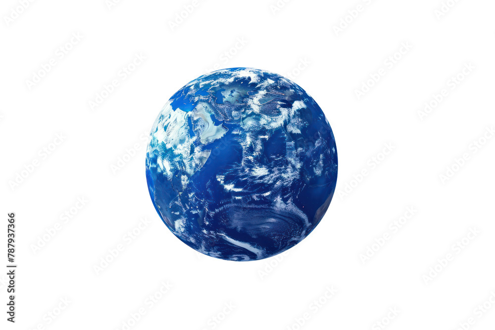 Fototapeta premium Blue earth, see the whole leaf isolated on white background