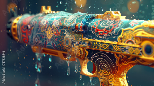 Decorated Water Gun in Traditional Style photo