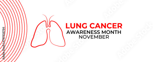 November is Lung Cancer Awareness Month. bronchitis, mold, air pollution, and smoking. banner, cover, poster, flyer, card, web, app, background, brochure. Vector illustration