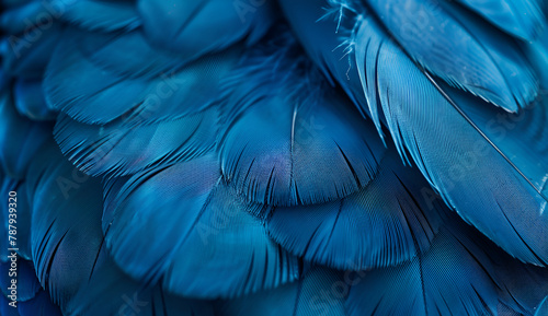 Close up of beautiful bird feathers of Blue
