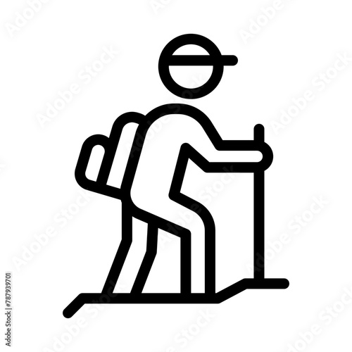hiking line icon illustration vector graphic
