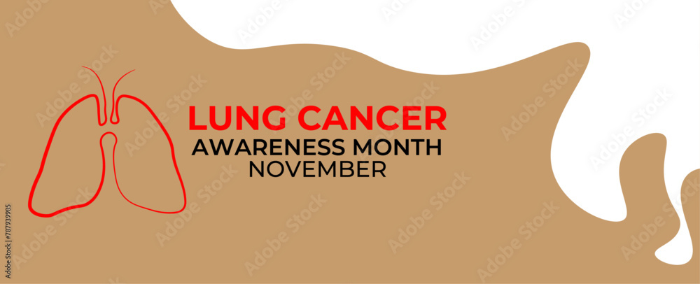 November is Lung Cancer Awareness Month. Holiday concept. Template for background, banner, card, poster with text inscription. bronchitis, mold, air pollution, and smoking. Vector EPS10 illustration