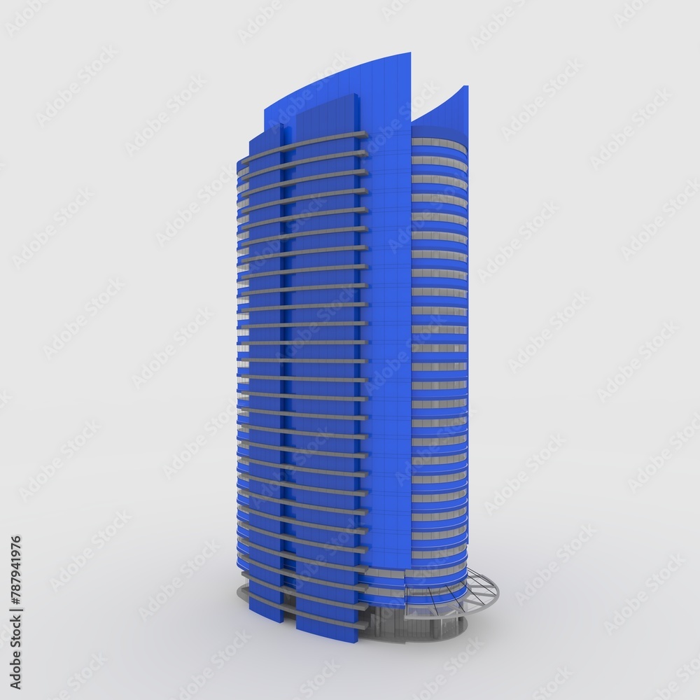 3d render tower office Building 3d render tower office Building