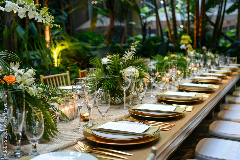 Fototapeta premium Wedding dinner arrangement