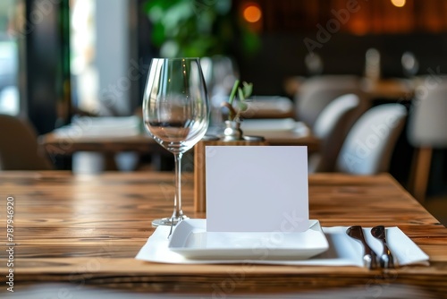 White table label used for menus or organization