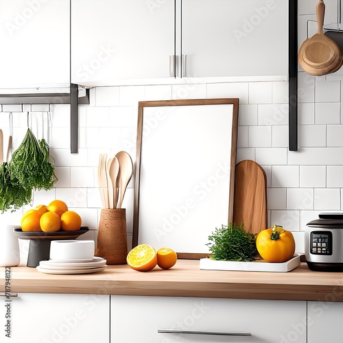 Mockup frame poster wallart kitchen photo