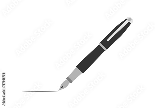 Pluma de tinta clásica haciendo un trazado negro.