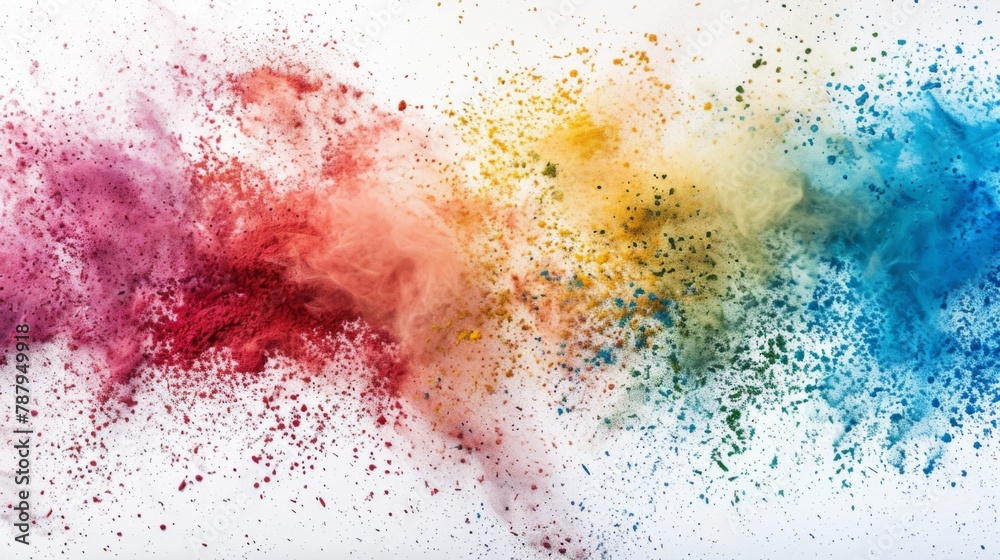 abstract multicolored powder splatted background,Freeze motion of color powder exploding/throwing color powder,