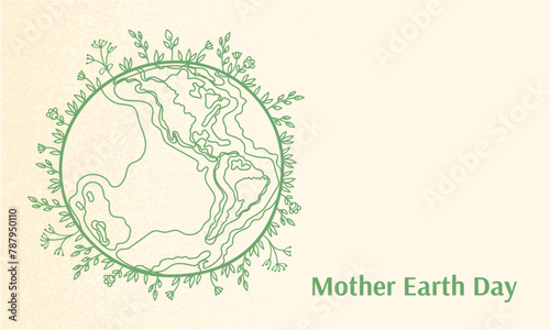 Earth Day. International Mother Earth Day. Environmental problems and environmental protection horisontal banner with copy space. Vector illustration. 